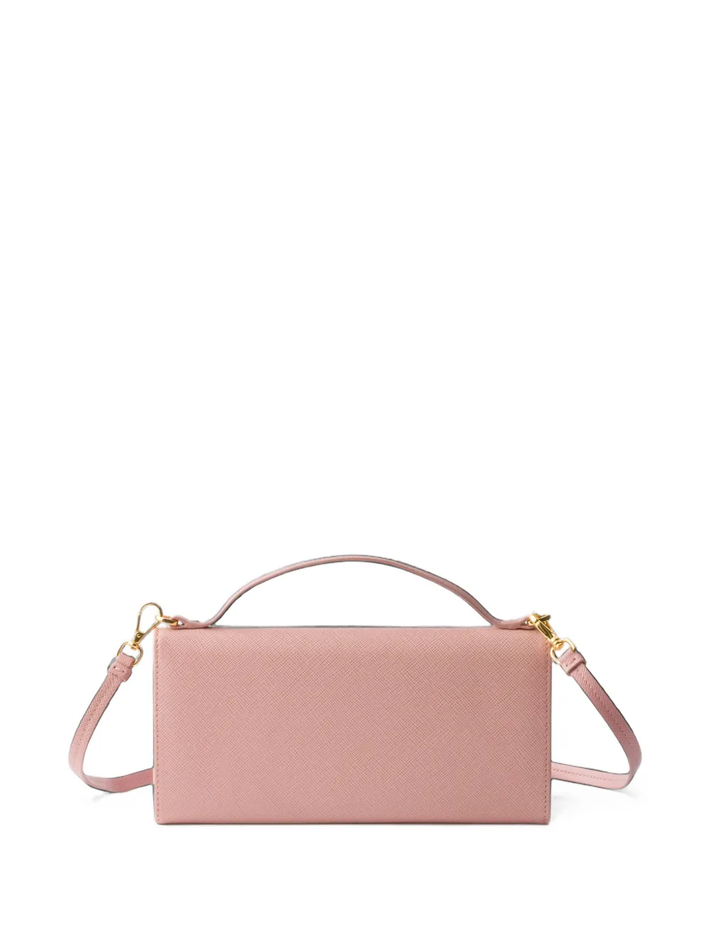 Prada Portemonnee van saffiano leer met schouderband Roze