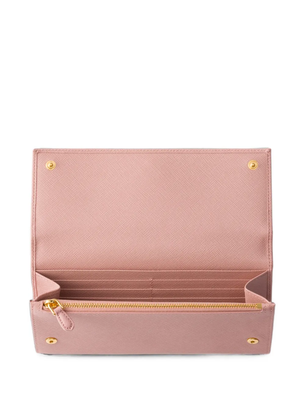 Prada Portemonnee van saffiano leer met schouderband Roze