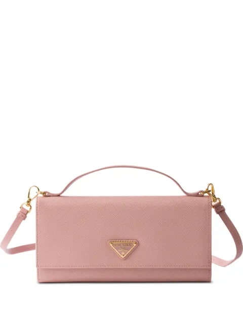 Prada Saffiano-leather wallet with shoulder strap