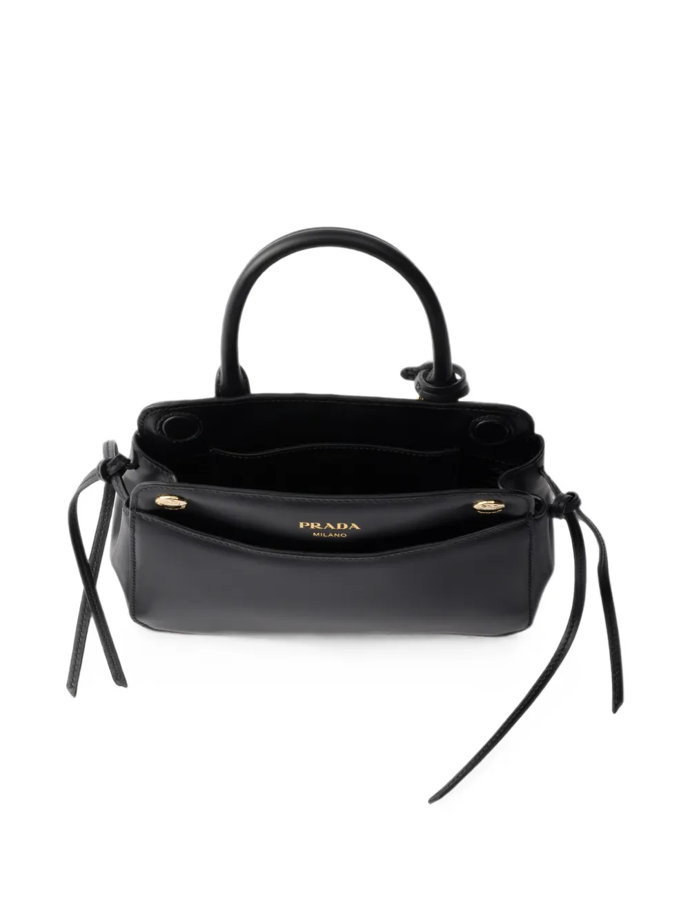 Prada Carry kleine leren handtas Zwart