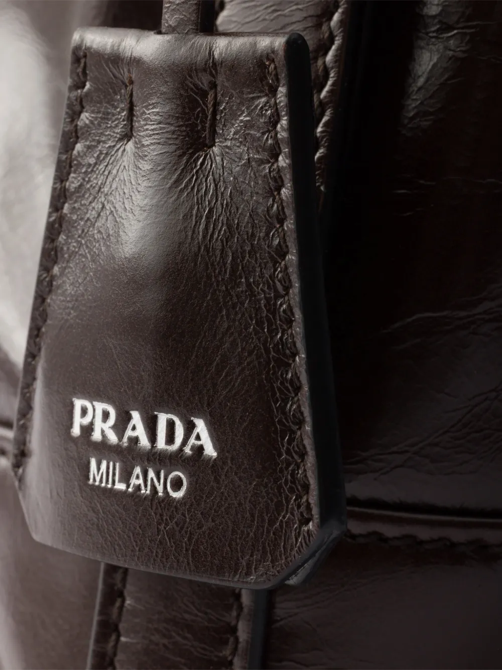 Prada Grote Aimèe leren schoudertas Bruin