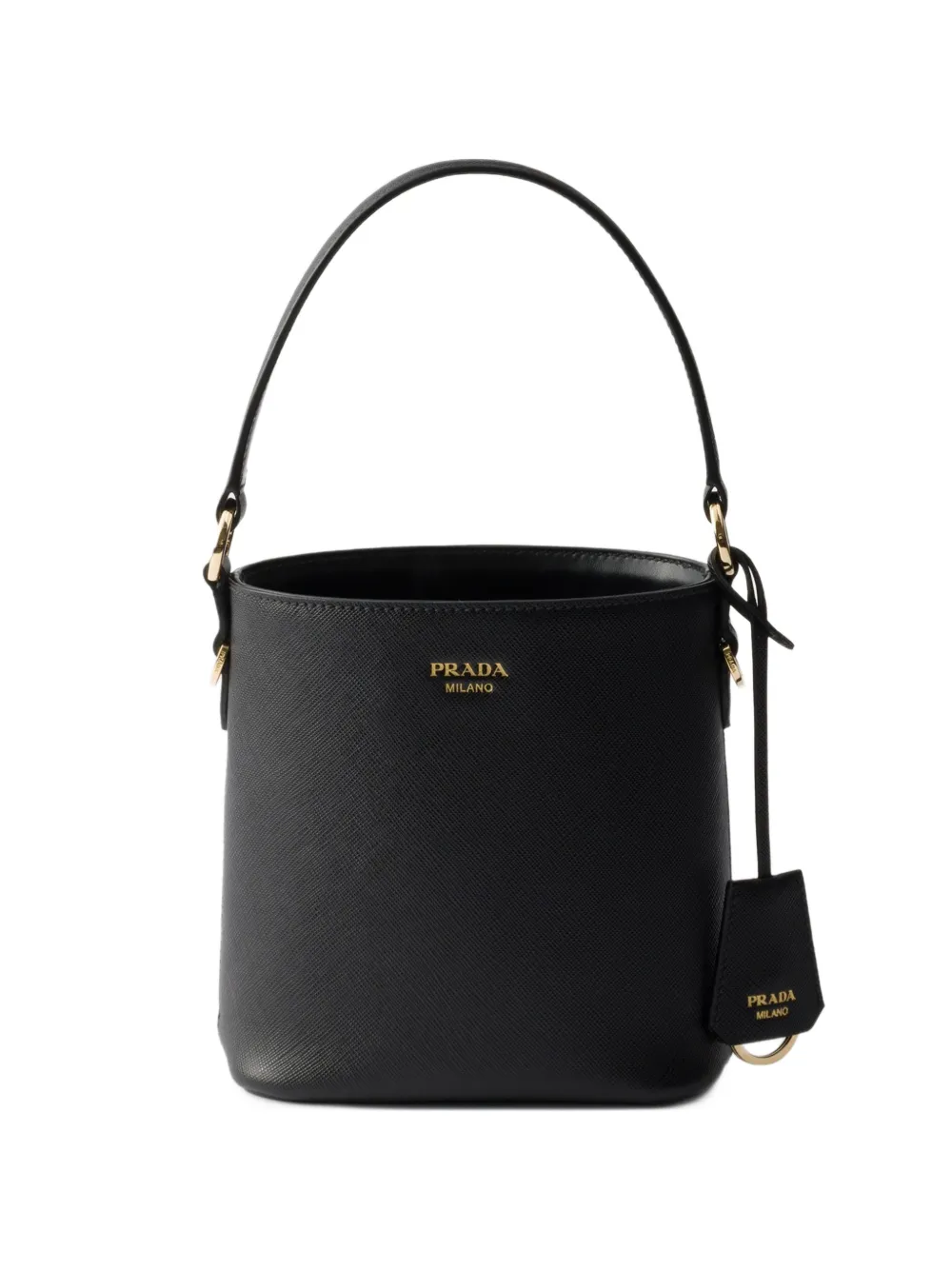Prada Saffiano-leather mini bucket bag - Nero