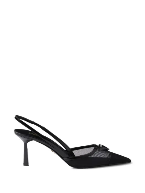 Prada mesh fabric slingback pumps