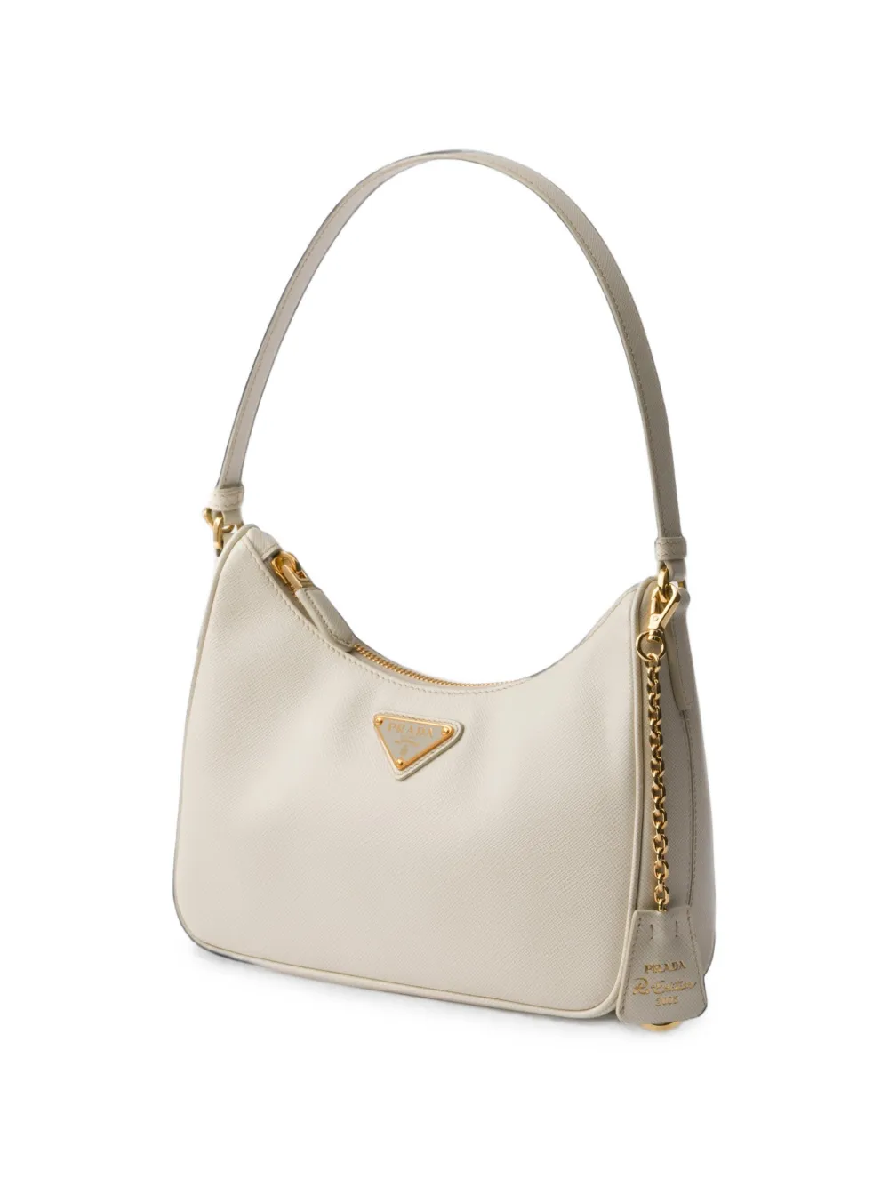 Prada Re-Edition 2005 schoudertas van saffiano leer Beige