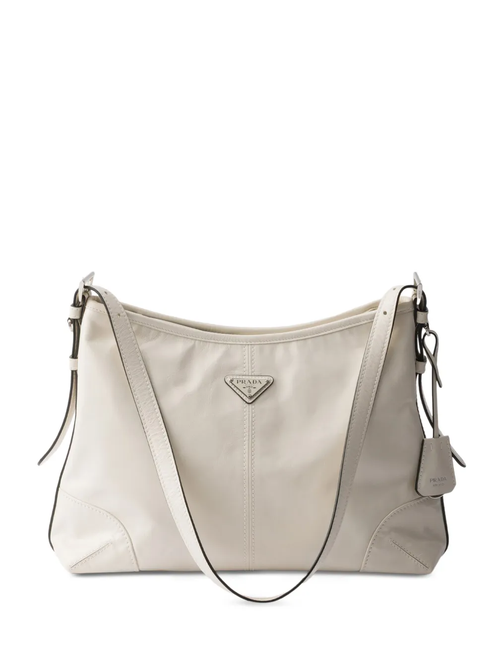 Prada Aimèe large leather shoulder bag - Weiß