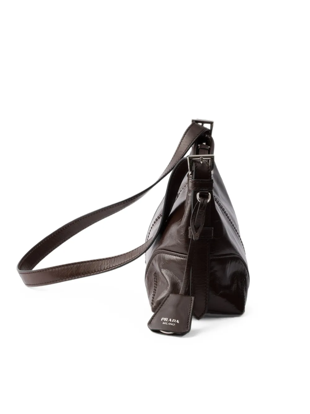Prada Medium Aimée leren schoudertas Bruin