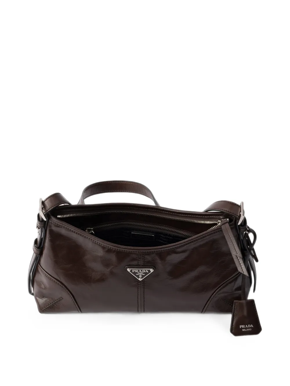 Prada Medium Aimée leren schoudertas Bruin