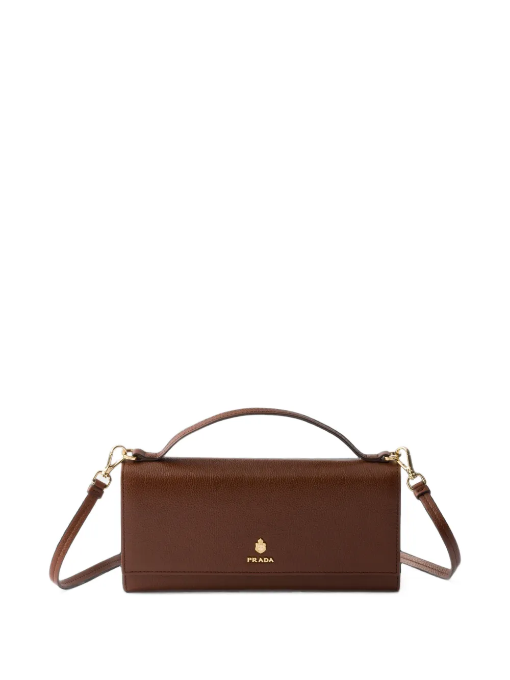 Prada leather wallet shoulder-strap mini bag Bruin