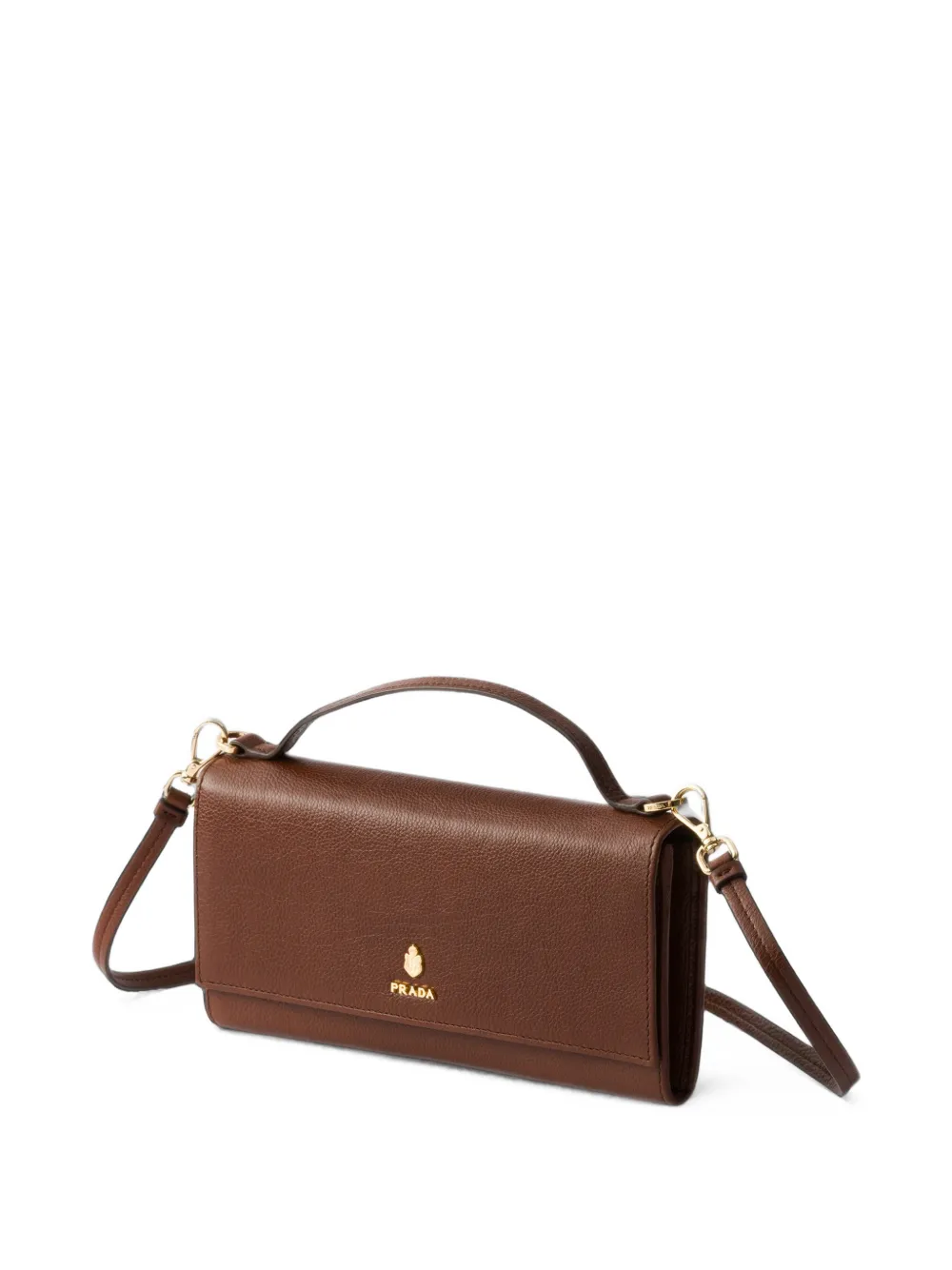 Prada leather wallet shoulder-strap mini bag Bruin