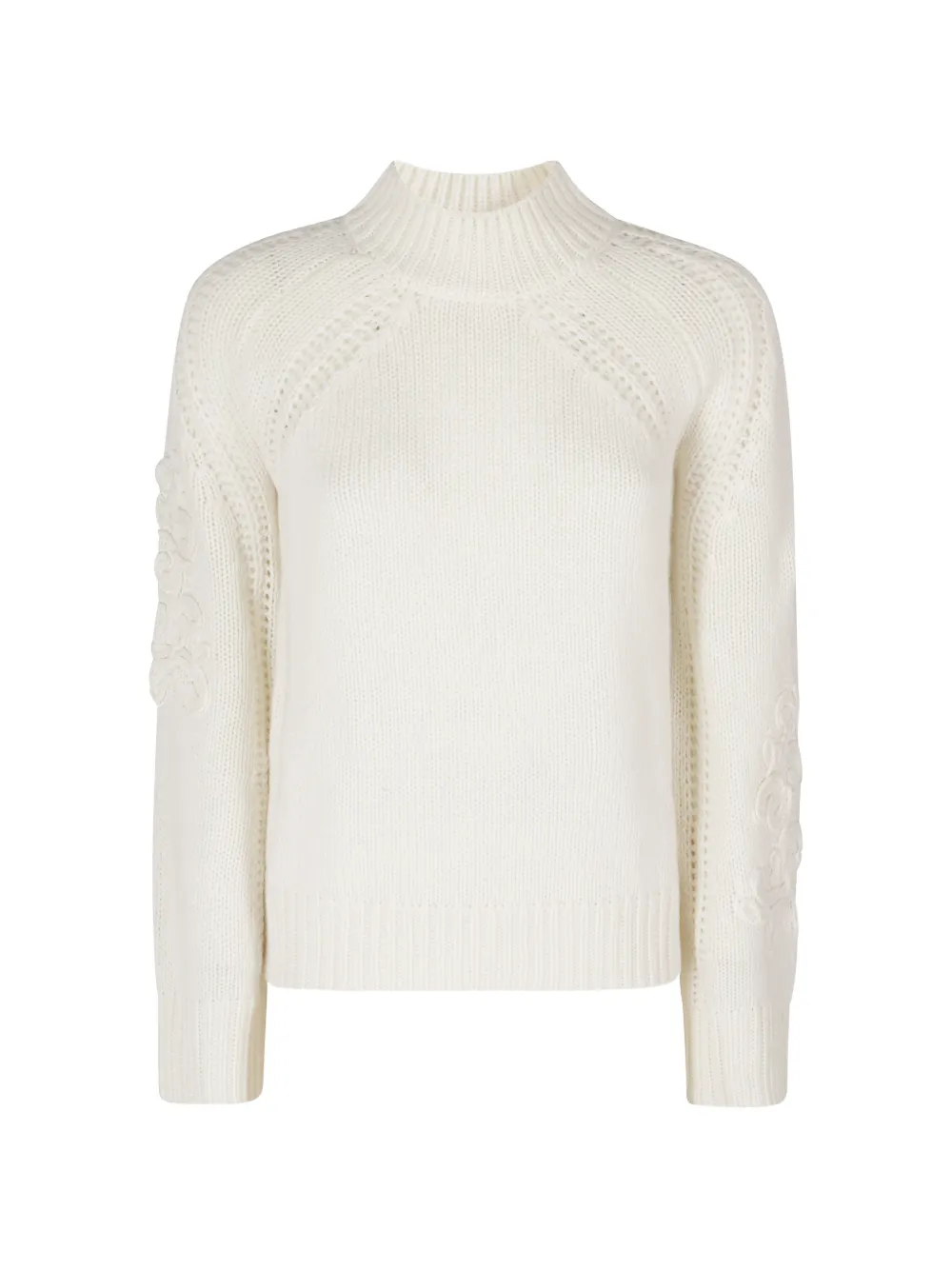 ERMANNO FIRENZE embroidered raglan-sleeve sweater Beige