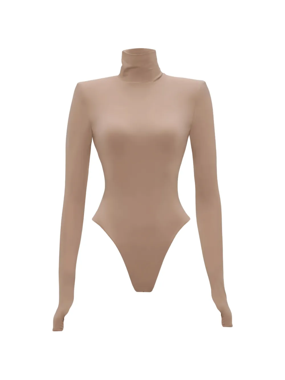 Lika padded-shoulder high-neck bodysuit