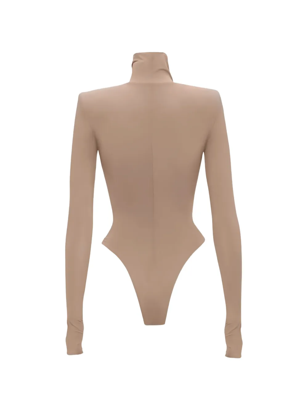 Lika Body met hoge hals en gewatteerde schouders Beige