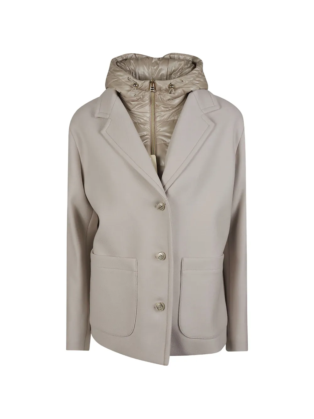 Herno hooded layered-detail coat - Neutrals