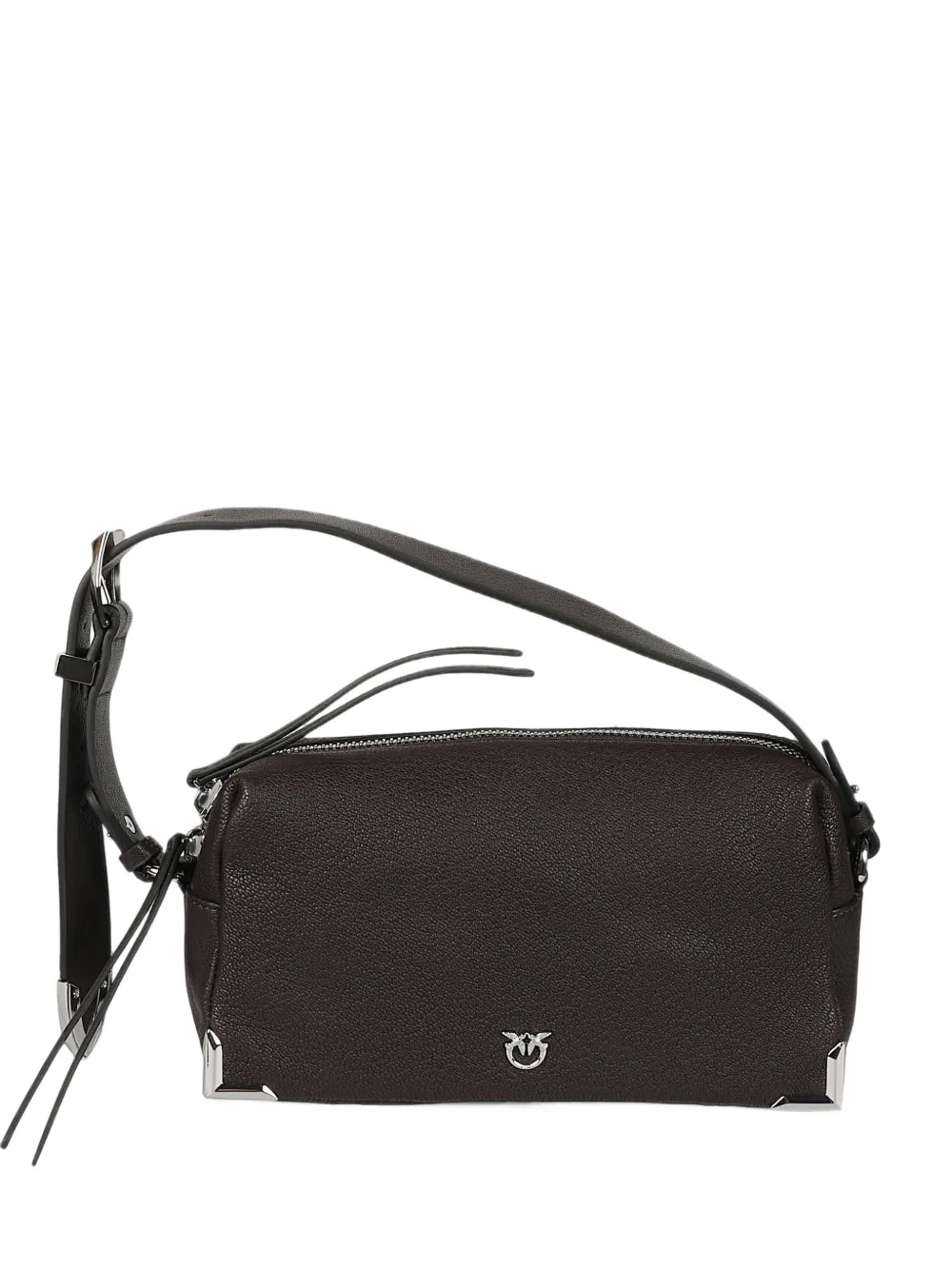 PINKO Borsa a spalla con placca logo - Marrone