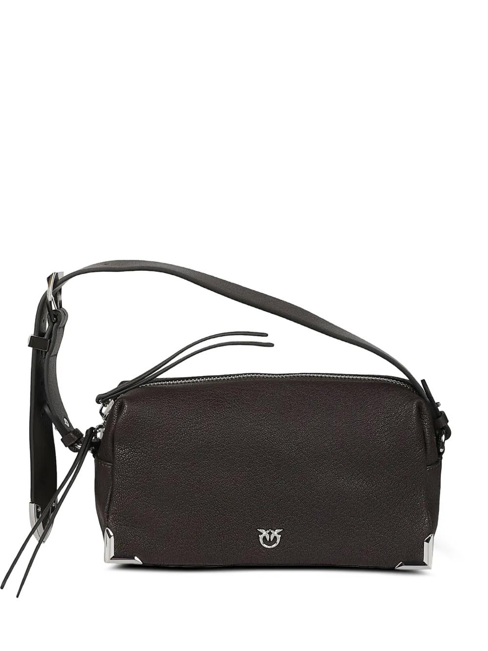 PINKO Borsa a spalla con placca logo - Marrone