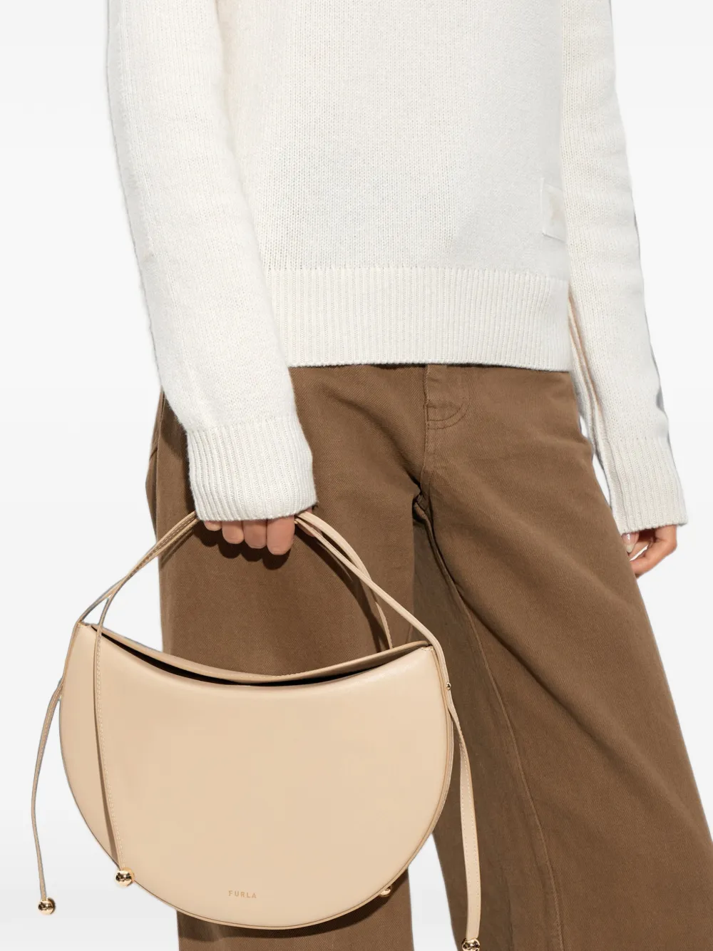 Furla Moonstone M schoudertas Beige