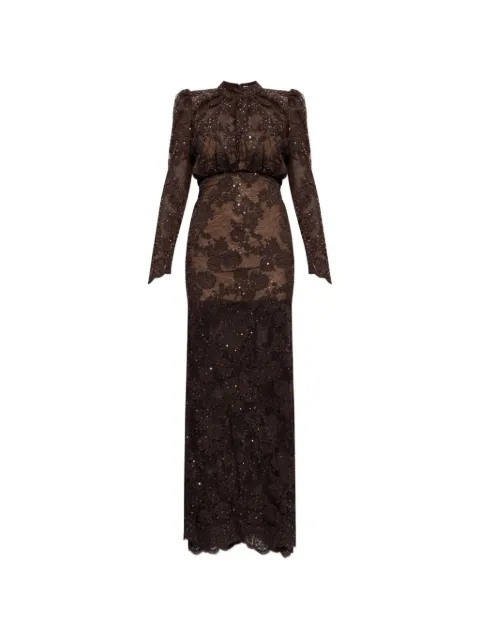 Self-Portrait sequin-embellished lace maxi dress