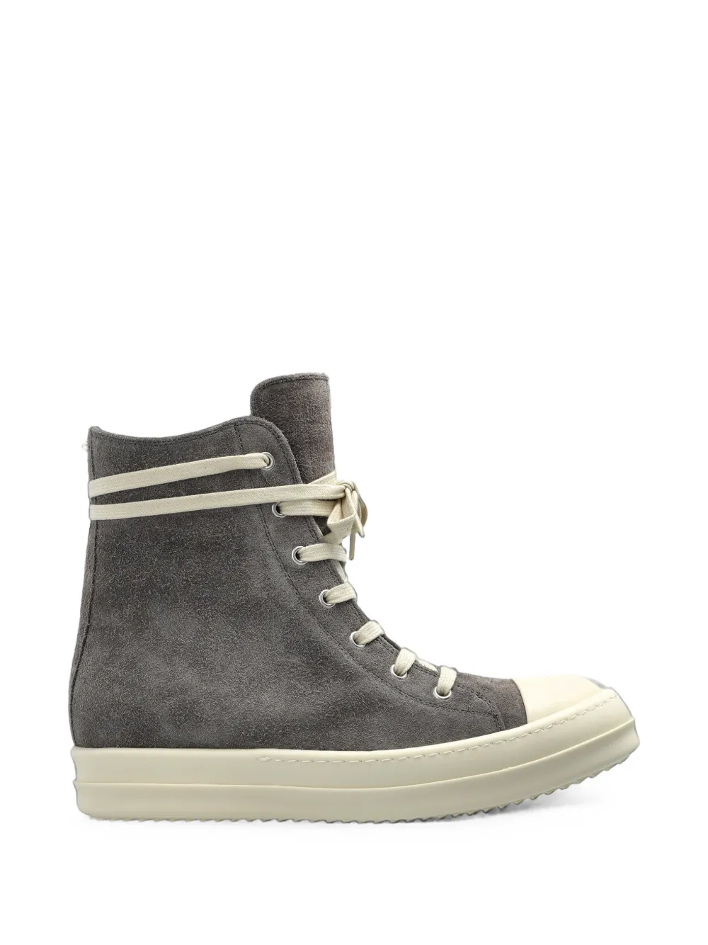 Rick Owens round-toe high-top sneakers - Grigio