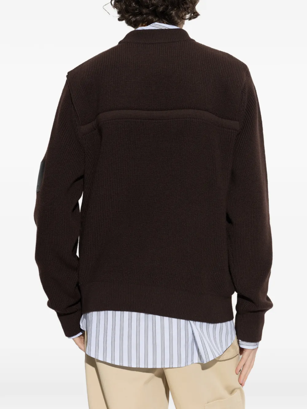 LOEWE Ribgebreide trui met rits-detail Bruin