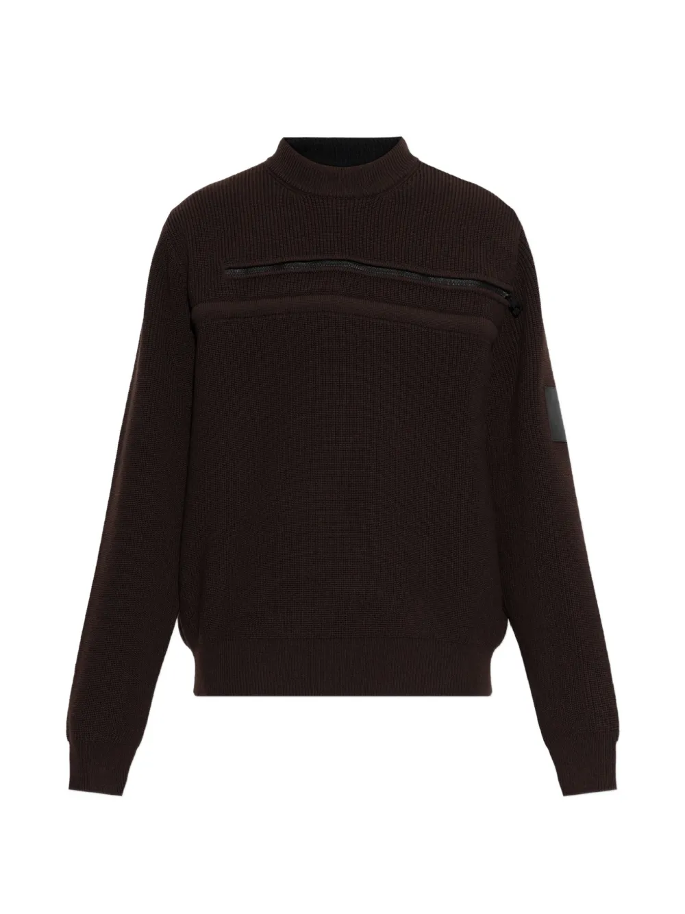 LOEWE zip-detail ribbed-knit sweater - Brown