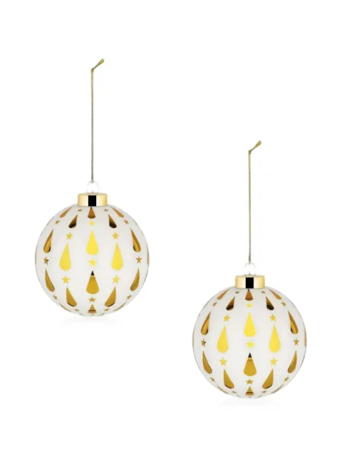 Alessi star-print teardrop-detail baubles (set of two)