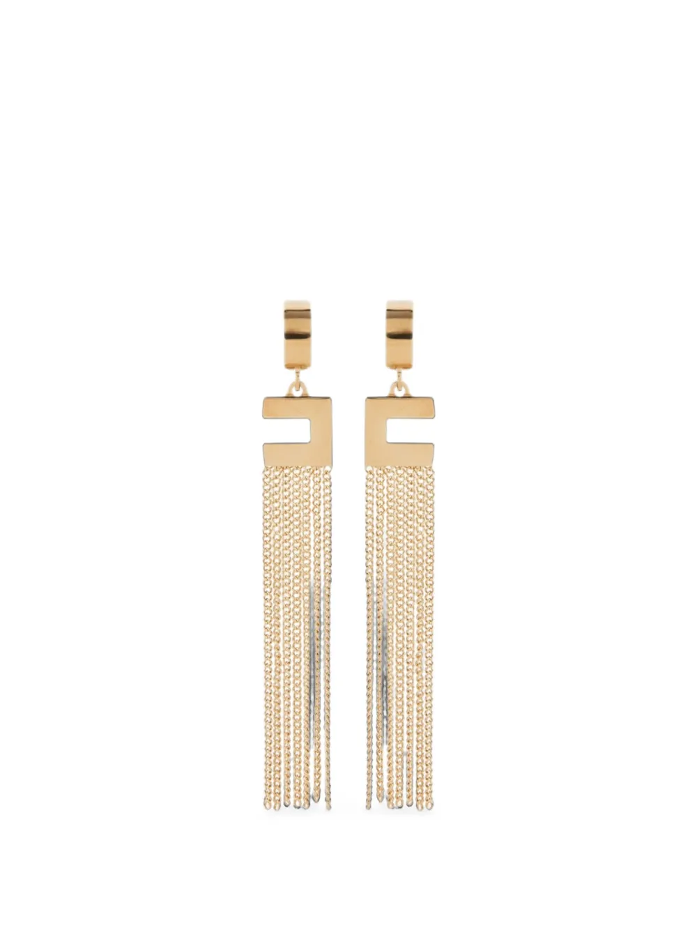 Elisabetta Franchi drop earrings with logo - Gold