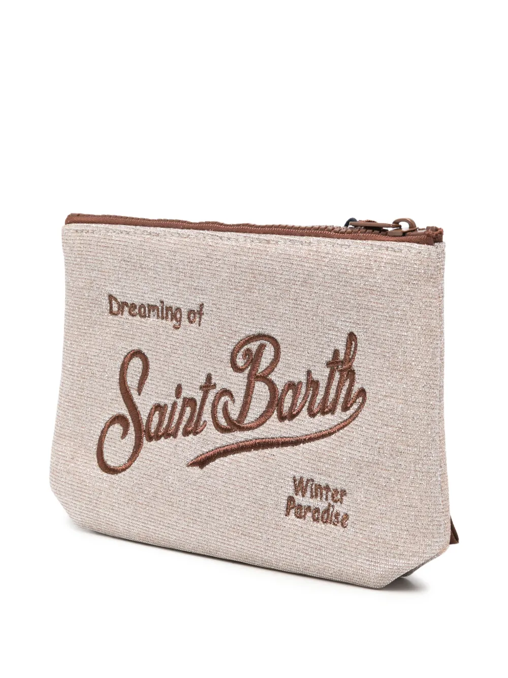 MC2 Saint Barth Aline Lurex W glitter-effect clutch bag Beige