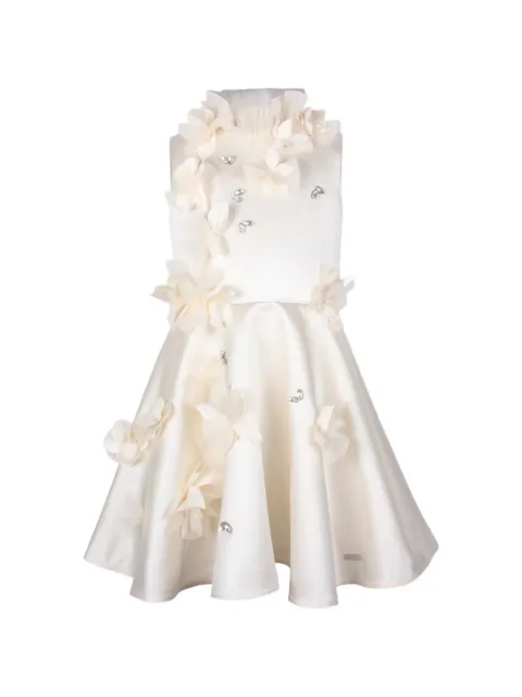 JESSIE AND JAMES KIDS Trinket floral-appliqué crystal-embellished dress