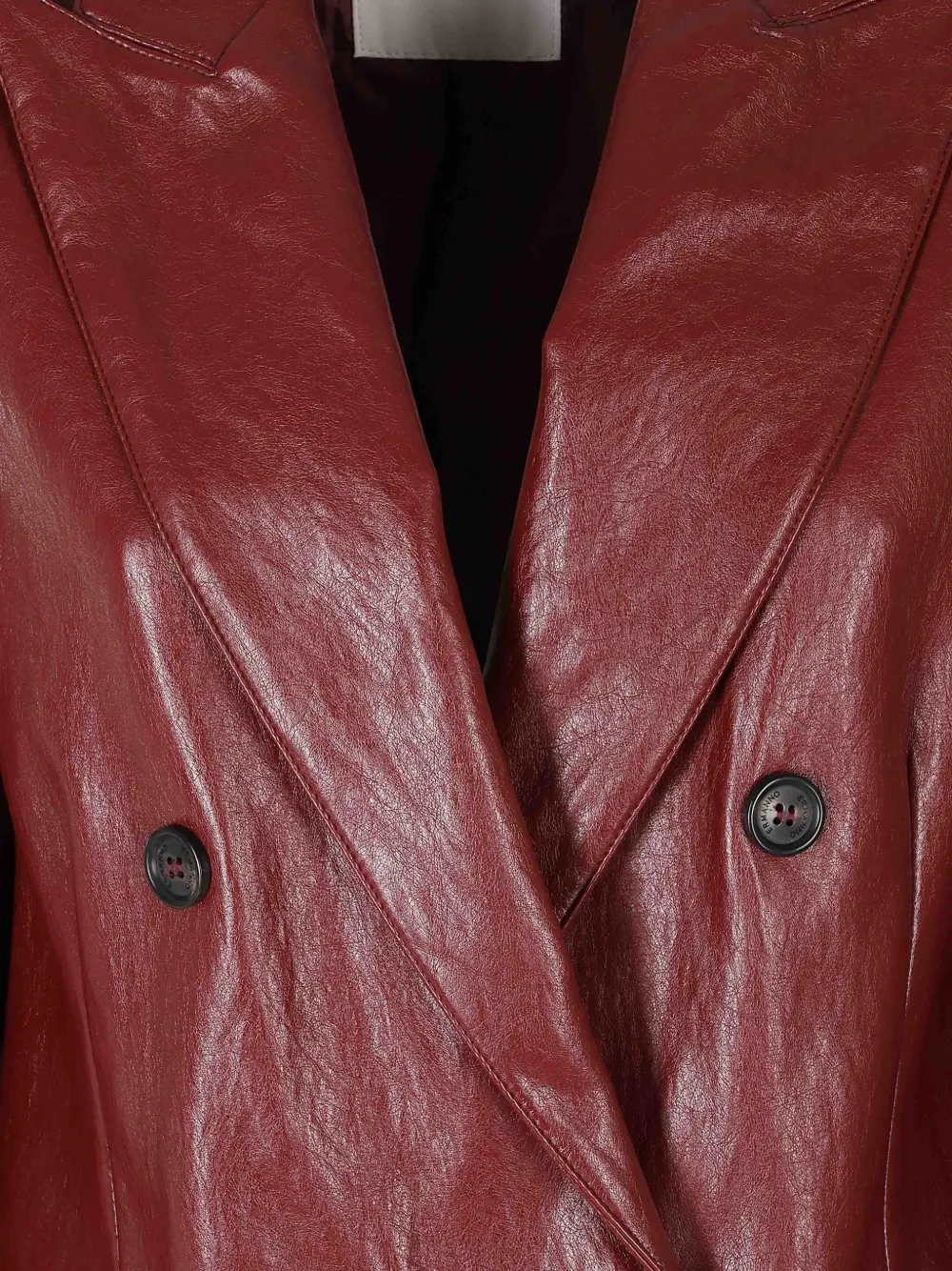 ERMANNO FIRENZE double-breasted peaked-lapel leather jacket Rood