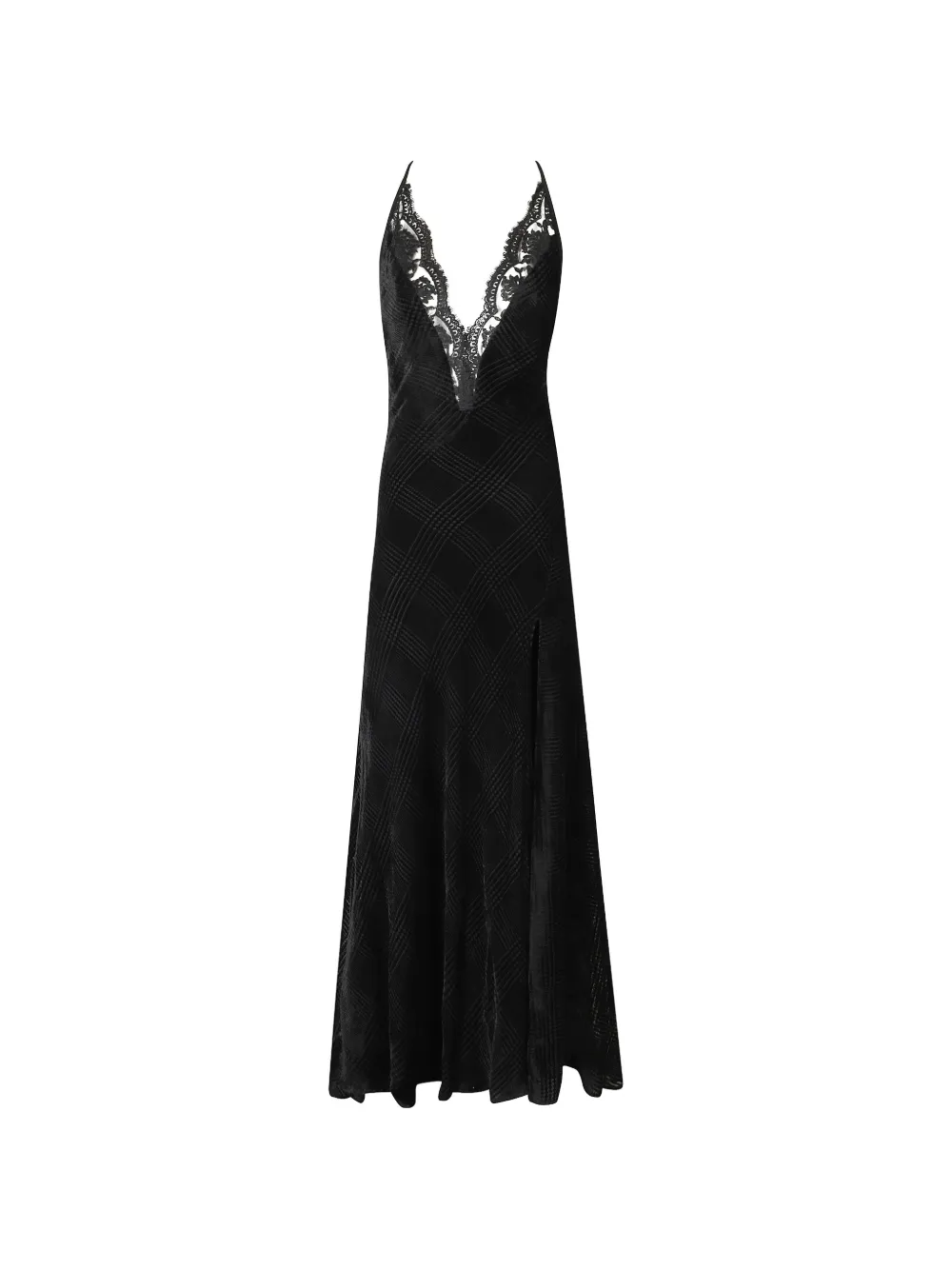 ERMANNO FIRENZE lace-trim maxi dress Zwart