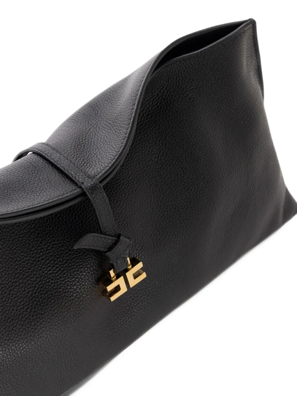 Elisabetta Franchi Boulevard leather clutch bag Zwart