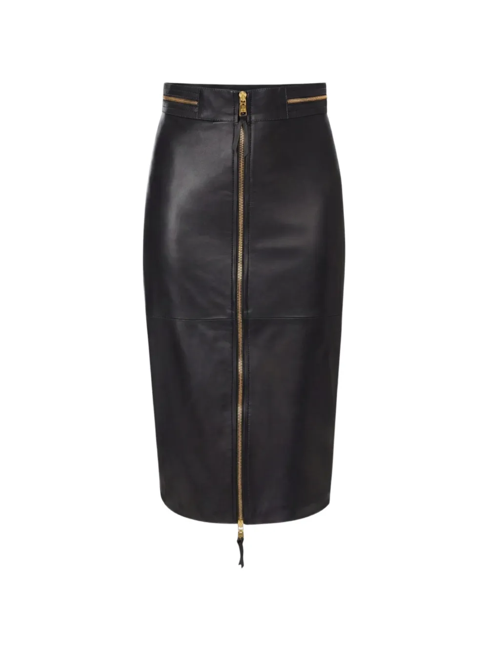 Elisabetta Franchi leather skirt with zip - Noir