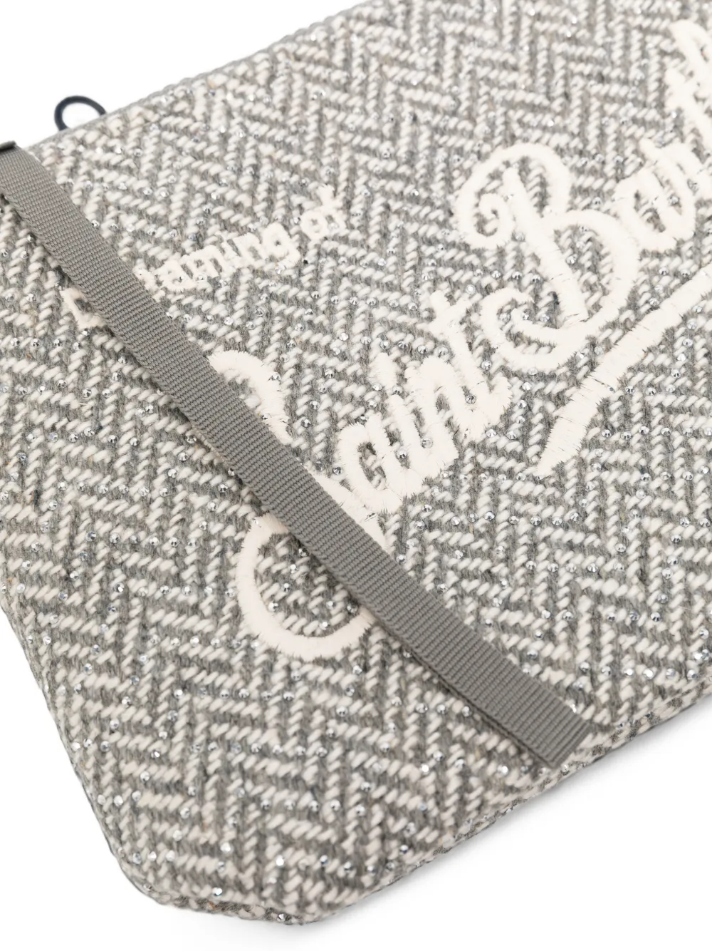 MC2 Saint Barth Aline Wool herringbone clutch bag Grijs