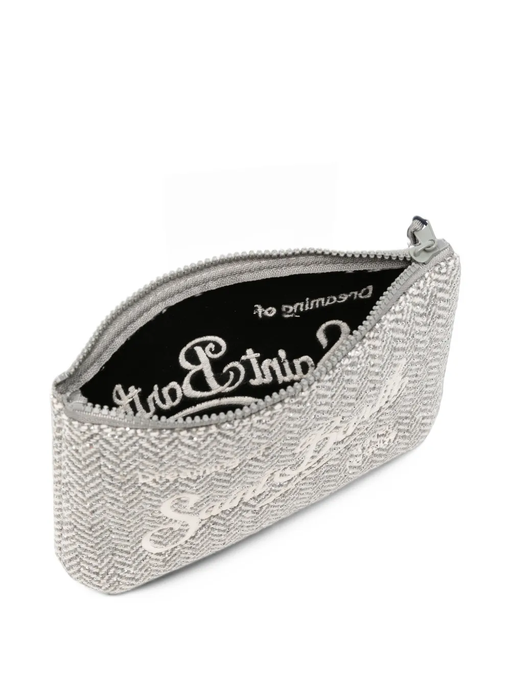 MC2 Saint Barth Aline Wool herringbone clutch bag Grijs