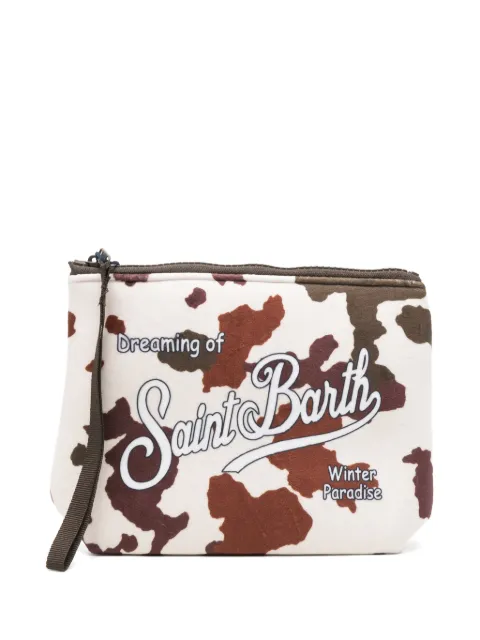MC2 Saint Barth Aline cow-print logo-print clutch bag