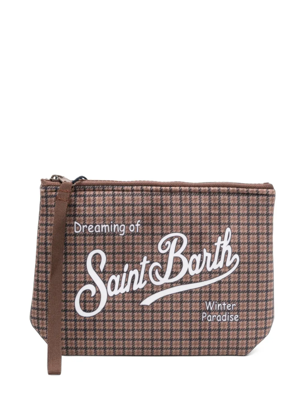 MC2 Saint Barth Aline W clutch met pied-de-poule-print Bruin
