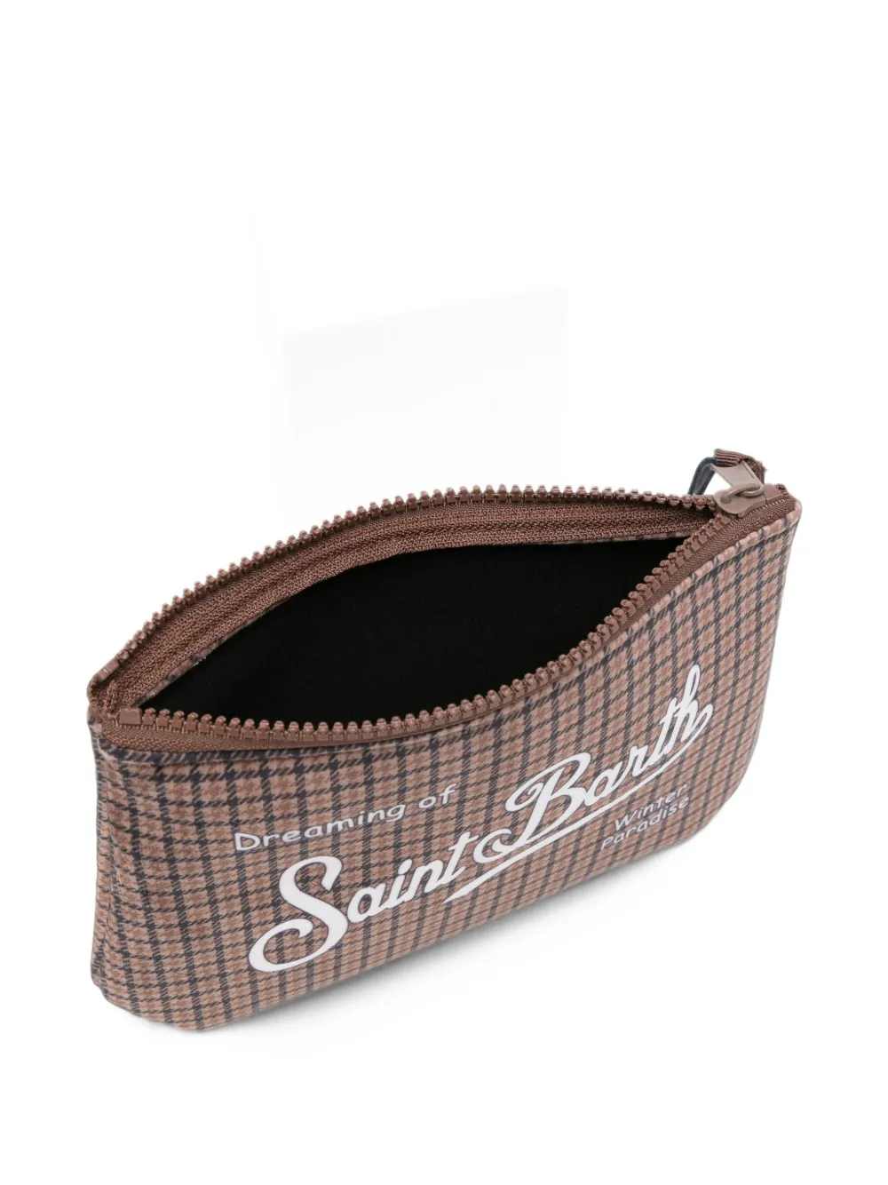 MC2 Saint Barth Aline W clutch met pied-de-poule-print Bruin