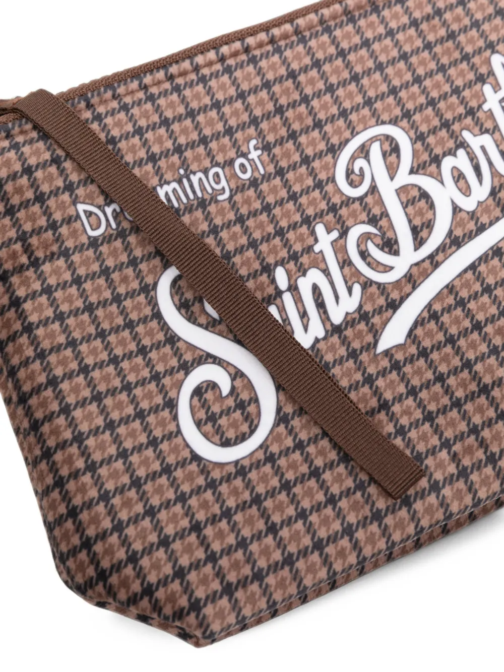 MC2 Saint Barth Aline W clutch met pied-de-poule-print Bruin