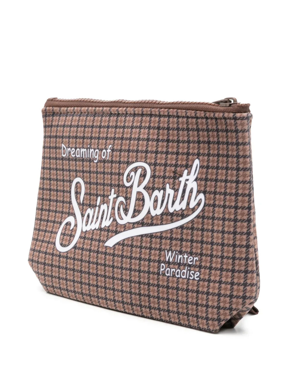 MC2 Saint Barth Aline W clutch met pied-de-poule-print Bruin