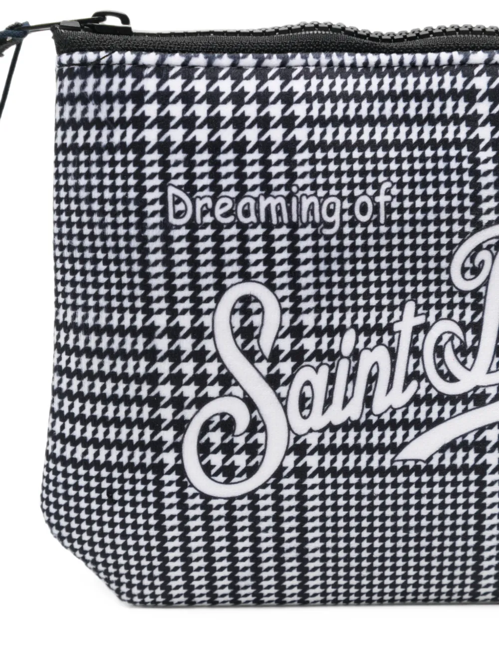 MC2 Saint Barth Aline clutch met glencheck en logo-print Zwart