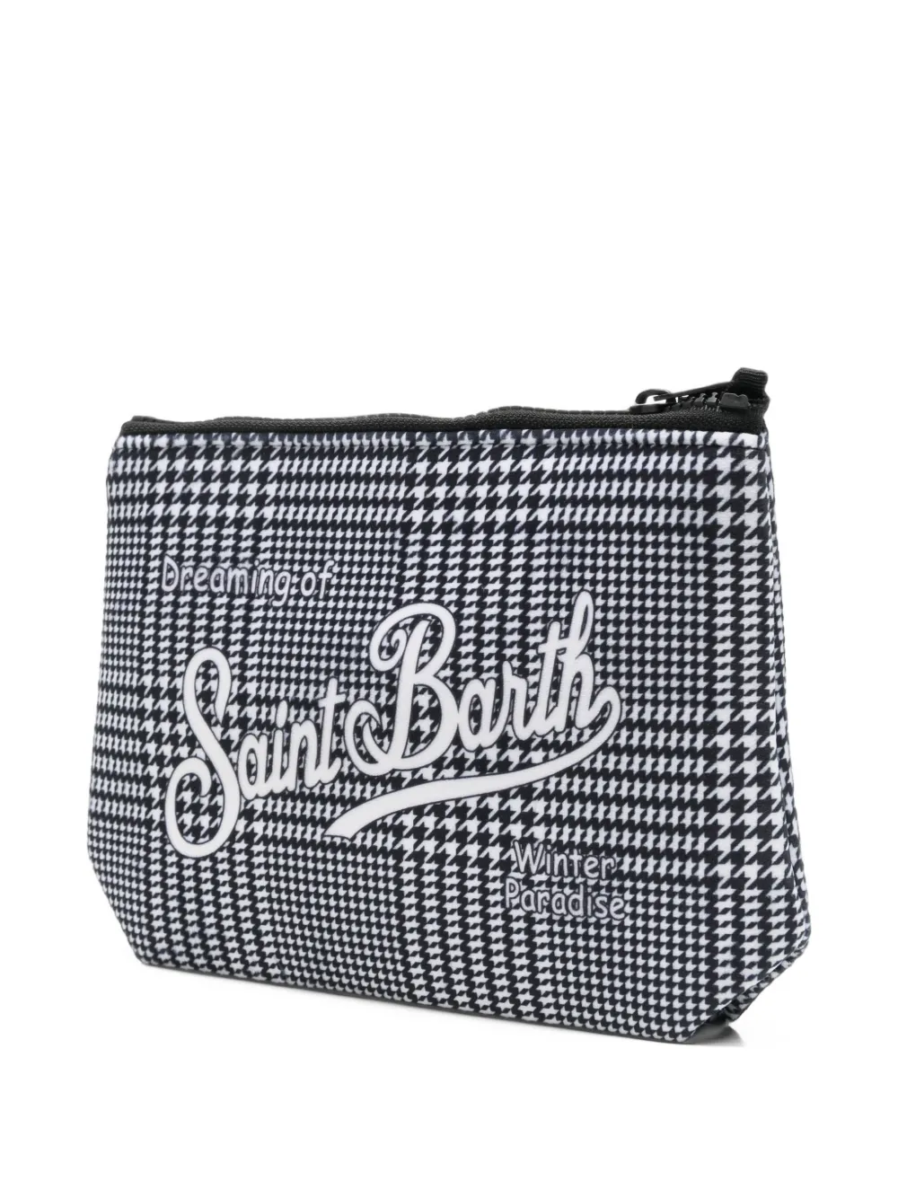 MC2 Saint Barth Aline clutch met glencheck en logo-print Zwart