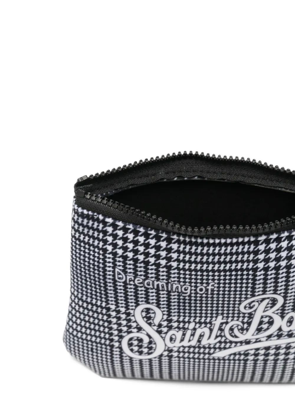 MC2 Saint Barth Aline clutch met glencheck en logo-print Zwart