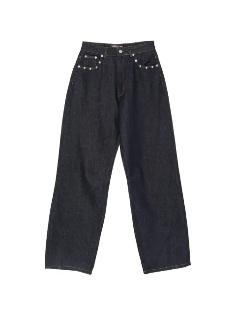 Iceberg stud-embellished logo-embroidered jeans