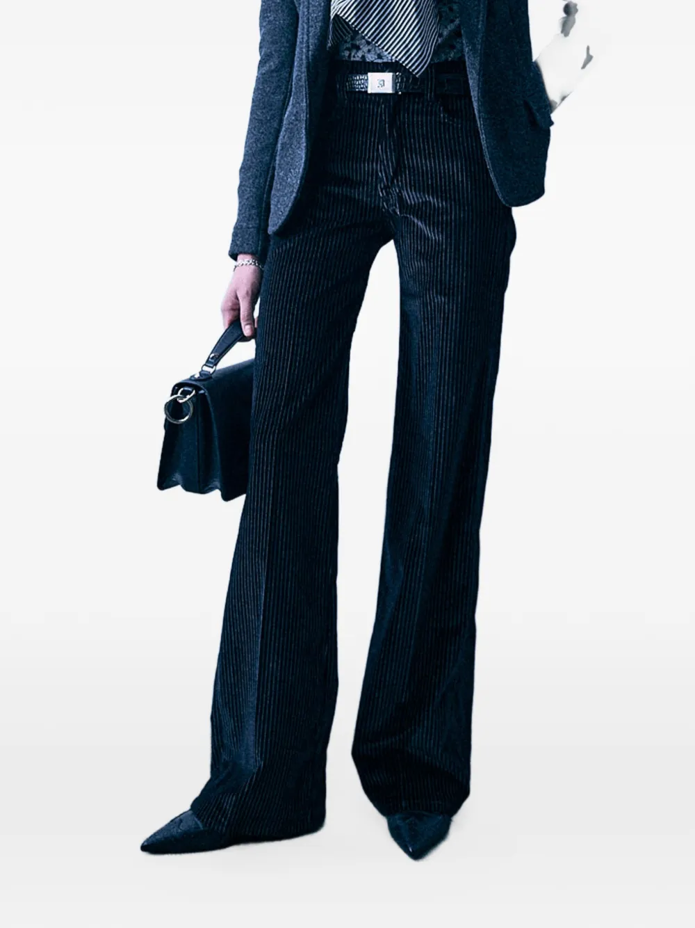 R13 Charlotte velvet-stripe jeans - Noir R13 Charlotte velvet-stripe jeans - Noir