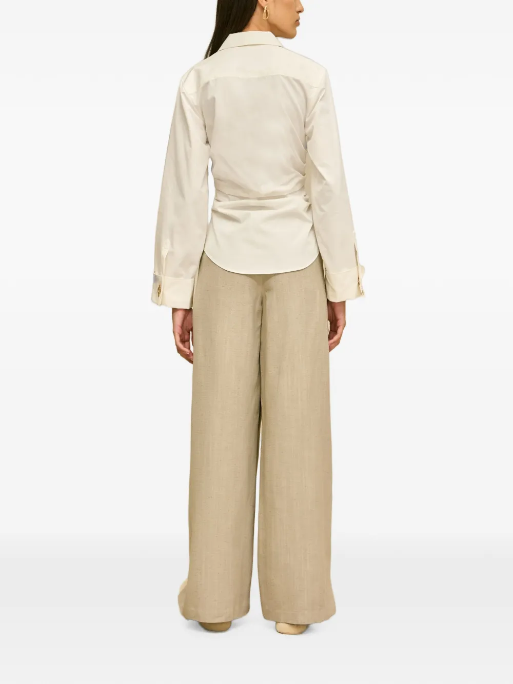 Cult Gaia Senne blouse met ruches Beige
