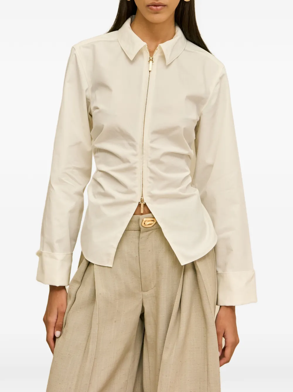 Cult Gaia Senne ruched shirt