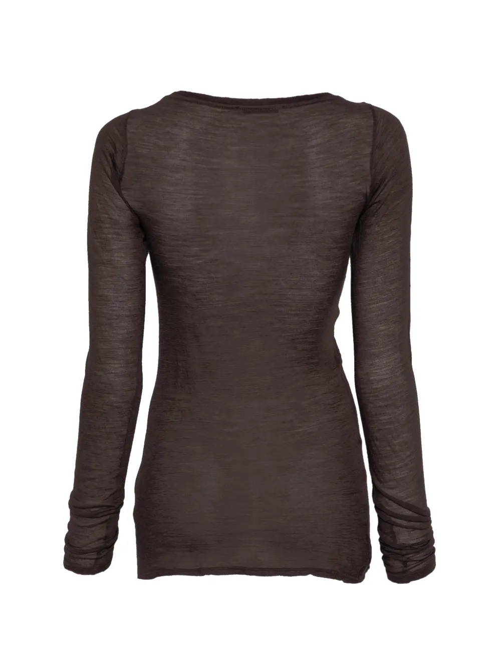 Liviana Conti Lucrezia semi-sheer long-sleeve T-shirt Bruin