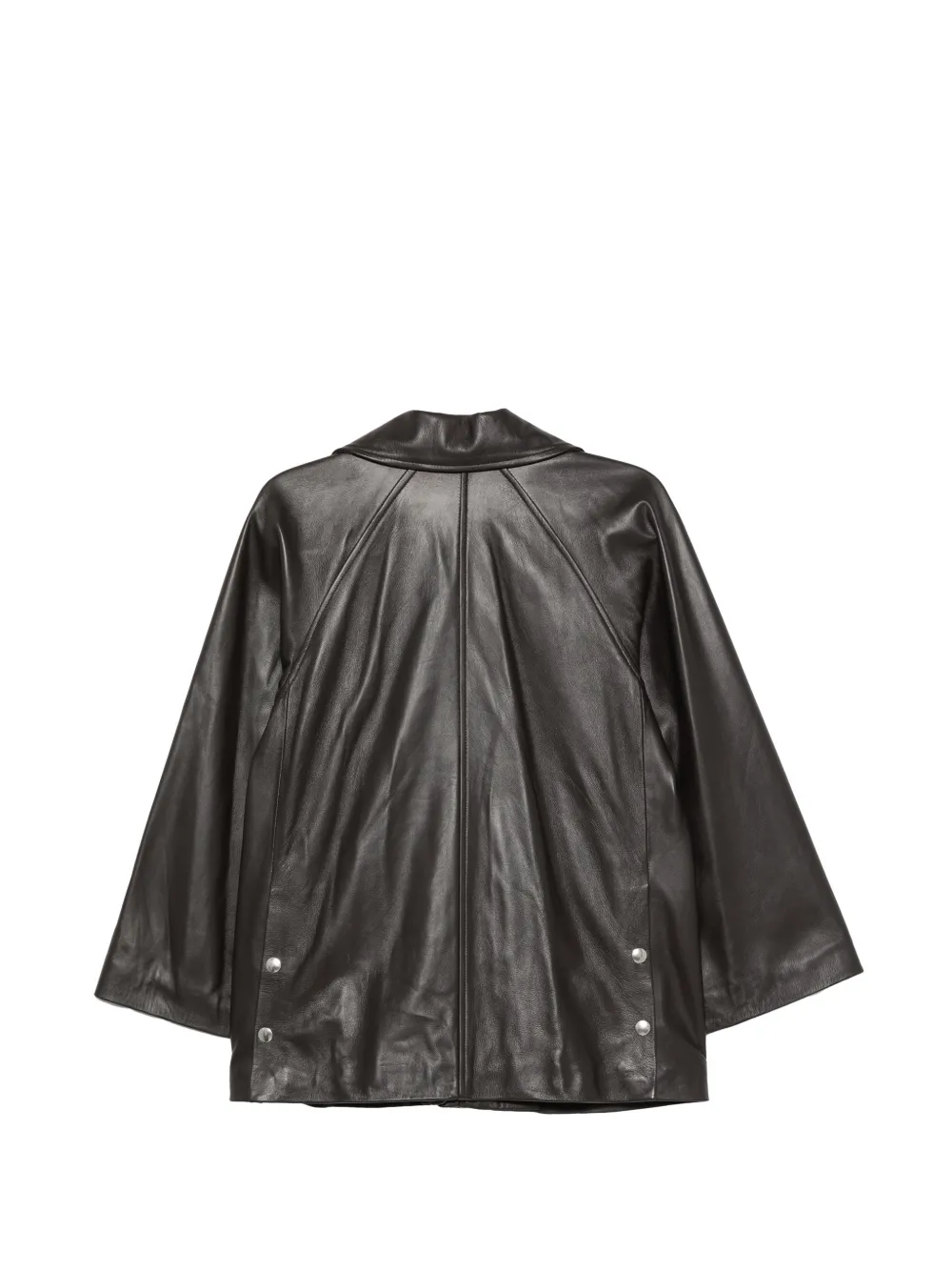 Liviana Conti leather raglan-sleeve jacket Zwart