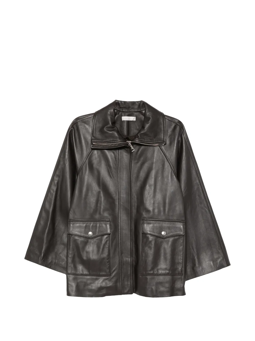 Liviana Conti leather raglan-sleeve jacket - Schwarz