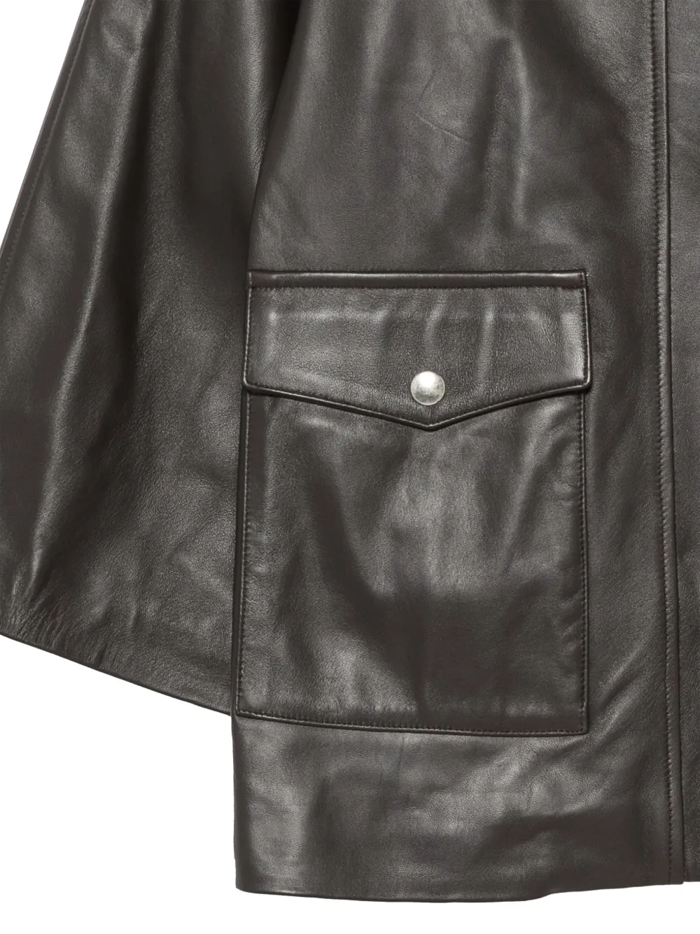 Liviana Conti leather raglan-sleeve jacket Zwart